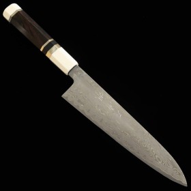 Japanischer Kochmesser Gyuto - MIURA - Obidama Serie - Edelstahl STRIX - Damast - Größe : 21cm