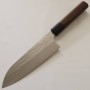 Japanese Santoku Knife - NIGARA - VG XEOS - Hammered Damascus Finish - Rose Wood Handle - Size:17cm