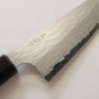 Japanese Santoku Knife - NIGARA - VG XEOS - Hammered Damascus Finish - Rose Wood Handle - Size:17cm