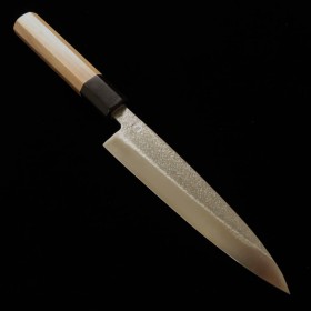 Japanese Single Edged Petty knife - IKEUCHI - Stainless VG10 - Hammered - Walnut wood handle - Size : 15cm