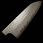 Japanese Santoku knife - NIGARA - Stainless VG XEOS - Damascus - Ebony wood handle - Size : 16.5cm