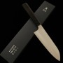 Japanese Santoku knife - NIGARA - Stainless VG XEOS - Damascus - Ebony wood handle - Size : 16.5cm