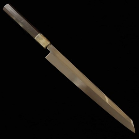 Japanese Kengata Yanagiba knife - SUISIN - Honyaki - White carbon steel No.2 - Kenji Togashi - Ebony wood handle - sizer: 30cm