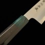 Japanese Santoku Knife - SUISIN - Densho Serie - White Steel No.2 - Ebony wood Handle - Wooden Sheath size:18cm