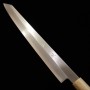 Japanese Kiritsuke Yanagiba knife - MIURA OBIDAMA - Stainless Ginsan - Magnolia wood handle - Left Handle - Size : 27cm