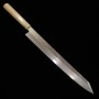 Japanese Kiritsuke Yanagiba knife - MIURA OBIDAMA - Stainless Ginsan - Mirror finish - Magnolia wood handle - Size : 30cm