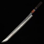 Japanese Sakimaru Sujihiki Knife - NIGARA - Coreless steel - Kurouchi - Hammered - Ebony wood handle - Size : 45cm