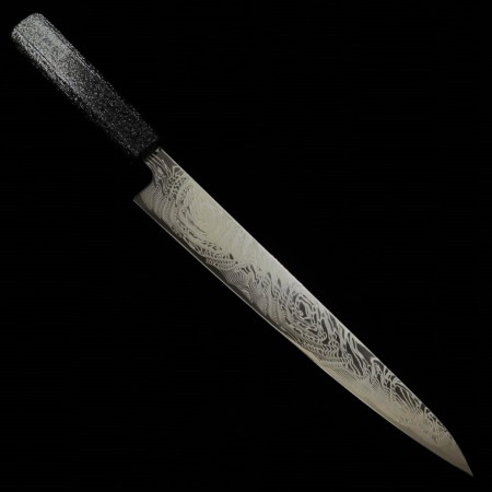 Japanese Slicer knife - MIURA - Stainless SLD - Uzunami - Custom handle - Size:24cm