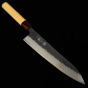 Japanisches Gyutomesser - MIURA - Aogami Super - Black Finish - Zelkova Griff - Größe: 21cm