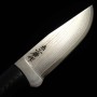 Japanese Knife - Outdoor Knife - NIGARA - VG XEOS - Damascus Finish - Black Plywood Handle - Size:8.5cm