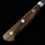 Japanese Sujihiki / Slicer Knife - MIURA - Super Blue Carbon Steel - Kurouchi - Hammerd - Brown Hadle -size: 24cm