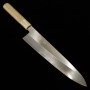 Japanese Single-bevel Chef knife Gyuto - MIURA OBIDAMA - Stainless Ginsan - Kasumi finish - Magnolia wood handle - Size : 24cm