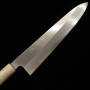 Japanese Single-bevel Chef knife Gyuto - MIURA OBIDAMA - Stainless Ginsan - Kasumi finish - Magnolia wood handle - Size : 24cm