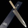 Japanese Single-bevel Chef knife Gyuto - MIURA OBIDAMA - Stainless Ginsan - Kasumi finish - Magnolia wood handle - Size : 24cm