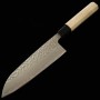 Japanese Santoku knife - MIURA - Stainless AUS10 - Hammered - Damascus - Magnolia wood handle - Size : 16.5cm