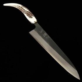 Japanese Chef knife Gyuto - HATSUKOKORO - Shinkiro series - Super blue steel - Deer antler handle - Size : 24cm