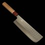 Japaneses Nakiri knife - MIURA - Fubuki series - Stainless SG2 - Hammered - Walnut wood handle - Size : 16.5cm