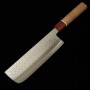 Japaneses Nakiri knife - MIURA - Fubuki series - Stainless SG2 - Hammered - Walnut wood handle - Size : 16.5cm