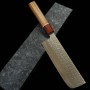 Japaneses Nakiri knife - MIURA - Fubuki series - Stainless SG2 - Hammered - Walnut wood handle - Size : 16.5cm