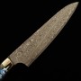 Japanese Petty knife - NIGARA - SG2 - Anmon Damascus Finish - Mother-of-Pearl Inlay handle - size: 15cm