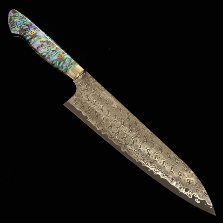 Japanese chef knife Gyuto - NIGARA - SG2 - Anmon Damascus Finish - Mother-of-Pearl Inlay handle - size: 21cm