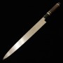 Japanese Yanagiba Knife - MIURA - Silver3 Chinagashi - Ebony handle with silver ferrule - MagnoliawoodSheath - size:33cm