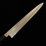 Japanese Yanagiba Knife - MIURA - Silver3 Chinagashi - Ebony handle with silver ferrule - MagnoliawoodSheath - size:33cm