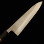 Japanese chef knife gyuto - HATSUKOKORO - SKD steel - Nashiji - Teak wood handle - size: 21cm