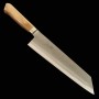 Japanese Chef knfe Kiritsuke - HADO - Ohryu series - Semi stainless SLD - Nashiji - Walnut wood handle - Size : 21cm