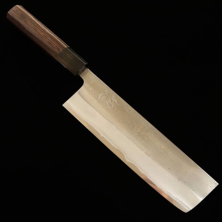 Japanese nakiri knife- HATSUKOKORO - Nashiji - White carbon No.2 - Wenge handle - Size:16.5cm