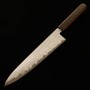 Japanese Chef Wagyuto Knife - KAGEKIYO - Urushi Kuroro Series - Gray Damascus Carbon Blue Steel No.1 - Size: 24cm