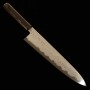 Japanese Chef Wagyuto Knife - KAGEKIYO - Urushi Kuroro Series - Gray Damascus Carbon Blue Steel No.1 - Size: 24cm