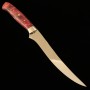 Japanese Filet Knife - Asurah knives × Miura Knives - Collaboration knife series - SUS420J2 ‐ Mirror Finish - Red - Size:15cm