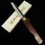 Japanese pocket knife - HIGONOKAMI - Blue carbon steel - Kabazaiku - Kurouchi - size: 7.2cm