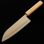 Japanese Santoku Knife - MIURA - Samidare - V1 - Hammered - Brown ash handle - size: 17cm