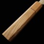 Japanese Santoku Knife - MIURA - Samidare - V1 - Hammered - Brown ash handle - size: 17cm
