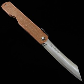 Japanese pocket knife - HIGONOKAMI - Blue carbon steel - Mizushibuki series - Pink - size: 7.2cm