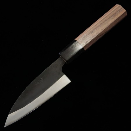 Japanese Wide Petty knife - MIURA - Blue steel No.2 - Kurouchi - Walnut wood handle - Size : 10.5cm