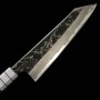 Japanese Kiritsuke Chef knife gyuto - HATSUKOKORO - YOROKOBI SP - SLD - kurouchi - Damascus - blast - Custom handle - size: 24cm