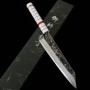 Japanese Kiritsuke Chef knife gyuto - HATSUKOKORO - YOROKOBI SP - SLD - kurouchi - Damascus - blast - Custom handle - size: 24cm