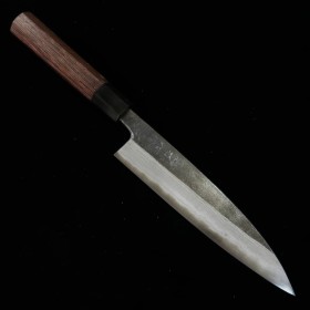 Japanese Petty knife - HATSUKOKORO - Blue carbon steel No.2 - Kumokage Damascus Finish - Wenge wood handle - size: 15cm