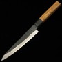 Japanese Petty knife - HIDARI YORIMITSU - Blue carbon steel No.1 - Kurouchi - Ironwood handle - size: 16cm