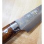 Japanese Petty Knife - TAKESHI SAJI - Blue Steel No.2 Damascus - Colored - Ironwood Handle - Size: 13.5/15cm