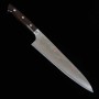 Japanese Chef Knife Gyuto - TAKESHI SAJI - Blue Steel No.2 Damascus - Colored - Ironwood Handle - Size: 18/21cm