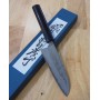 JAPANESE Santoku KNIFE (Mini) - MIURA - CARBON BLUE STEEL NO.2 - GINRYU DAMASCUS SERIE - SIZE: 13,5CM